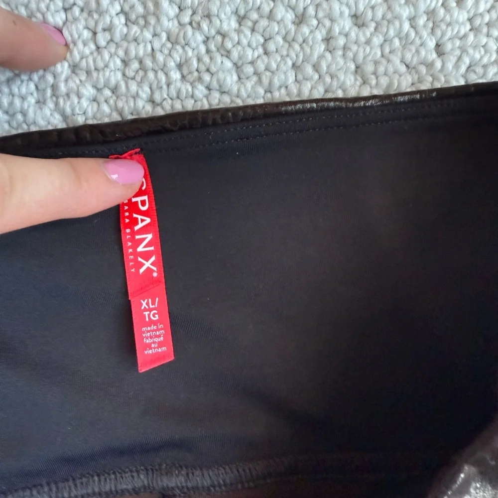 SPANX Black High-Waist Faux-Leather Leggings